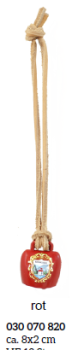 Glocke rot m. Lederband 8x2cm